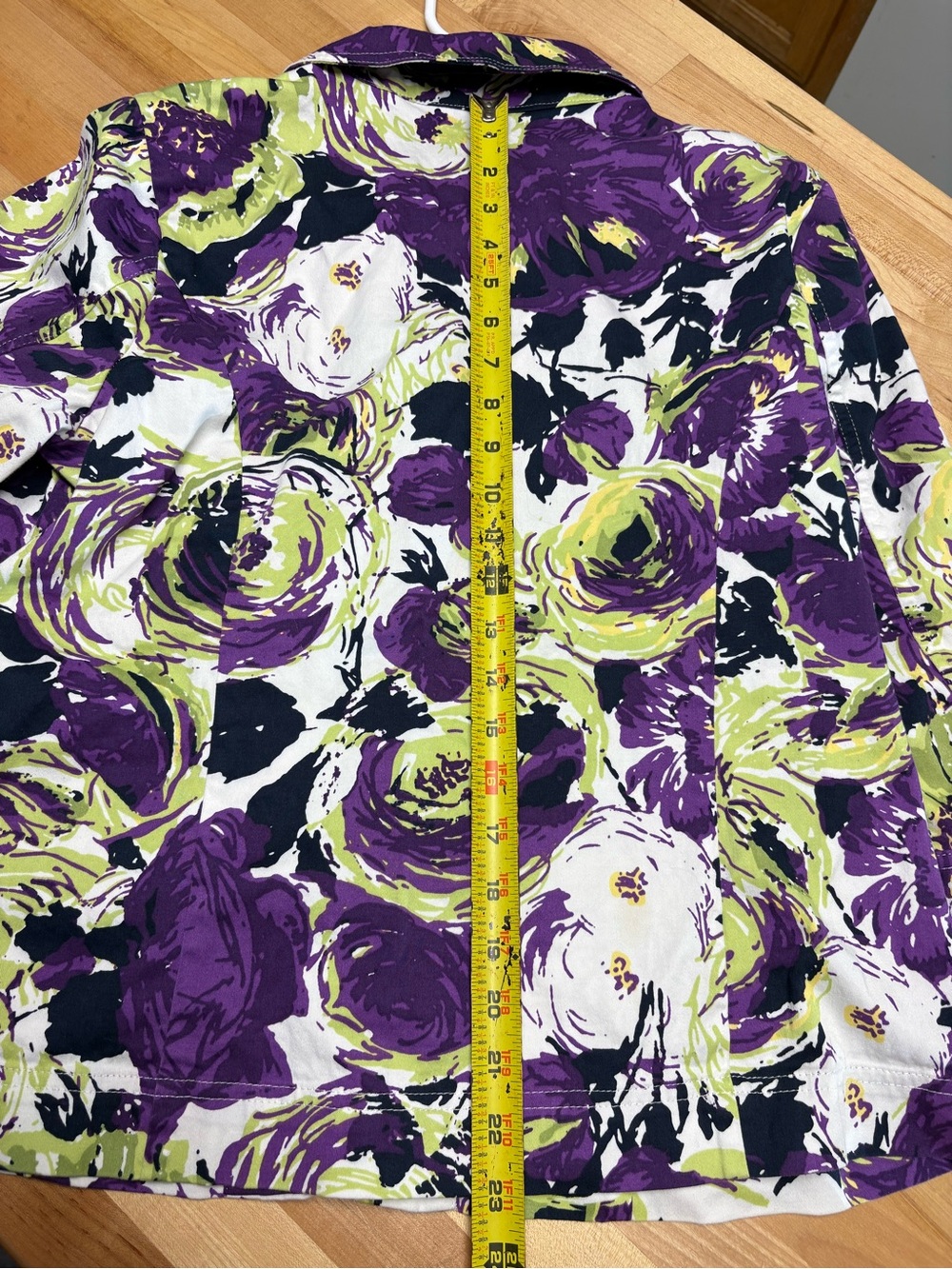 Christopher & Banks Purple and Lime Floral Button-Front Jacket - Picture 4 of 6